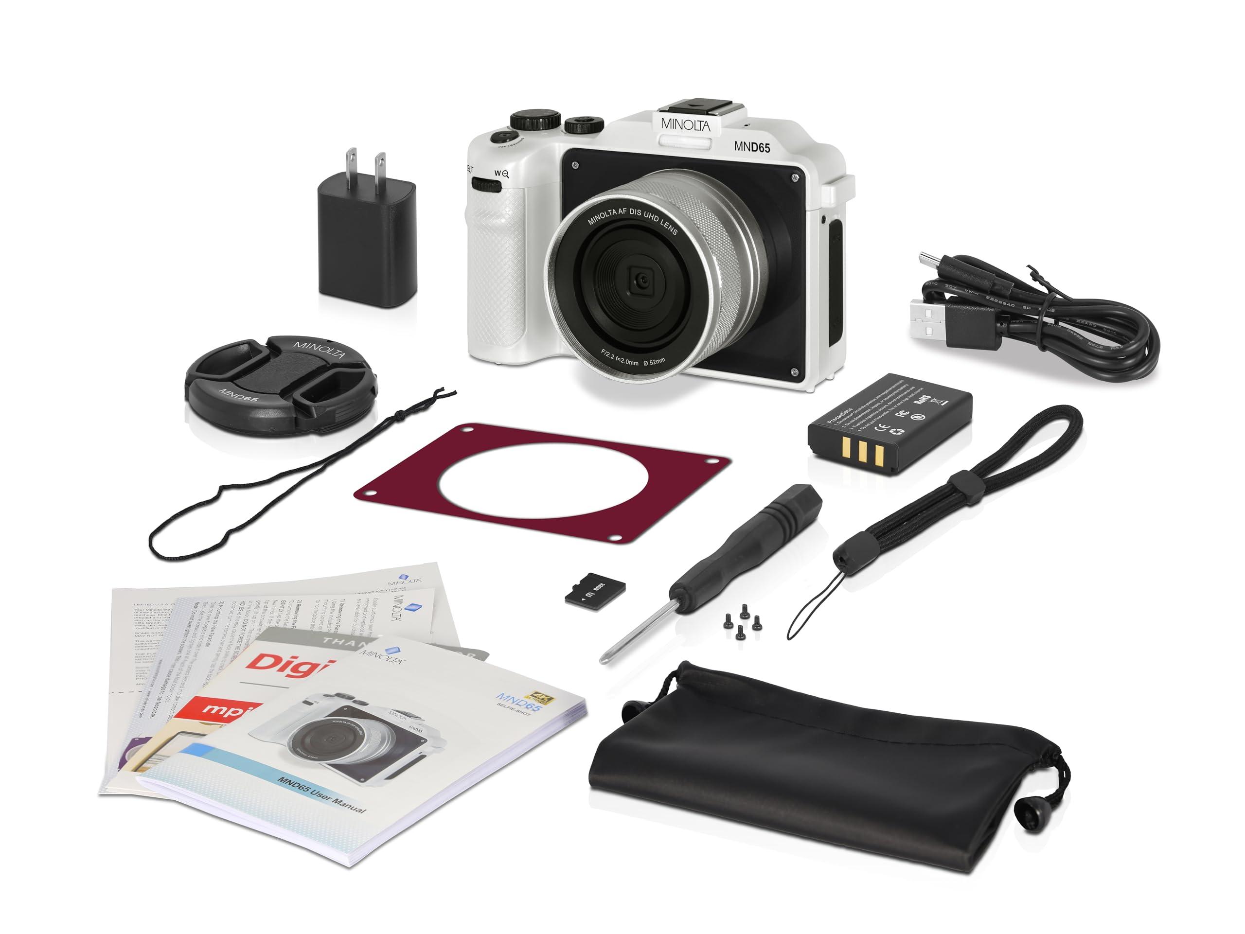Minolta Minolta MND65 56 MP Autofocus / 4K60FPS Ultra HD Camera w/WiFi and Two Replaceable Faceplates