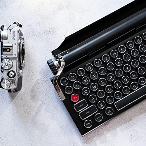QWERKYTOYS QWERKYTOYS Qwerkywriter S Typewriter Inspired Retro Mechanical Wired & Wireless Keyboard with Tablet Stand