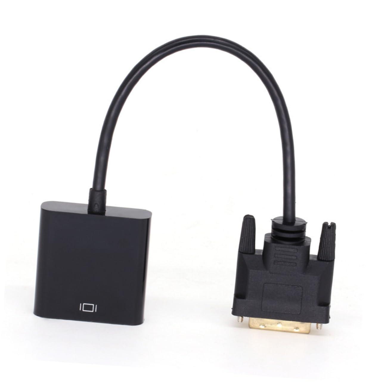 Housoutil Housoutil High Definition DVI to VGA Adapter Cable DVI Male to Female Converter for TV Computer Laptop Black