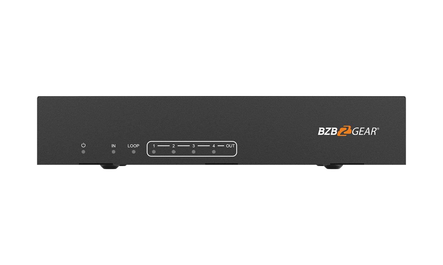 BZB GEAR BZBGEAR 1x4 4K UHD HDMI HDBaset Splitter/Distribution Amplifier Over Category Cable (Kit, Includes 4X RX) - BG-UDA-E14