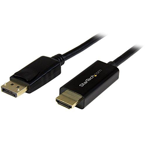 StarTech StarTech.com 6ft (2m) DisplayPort to HDMI Cable - 4K 30Hz - DisplayPort to HDMI Adapter Cable - DP 1.2 to HDMI Monitor Cable Converter - Latching DP Connector - Passive DP to HDMI Cord (DP2HDMM2MB)