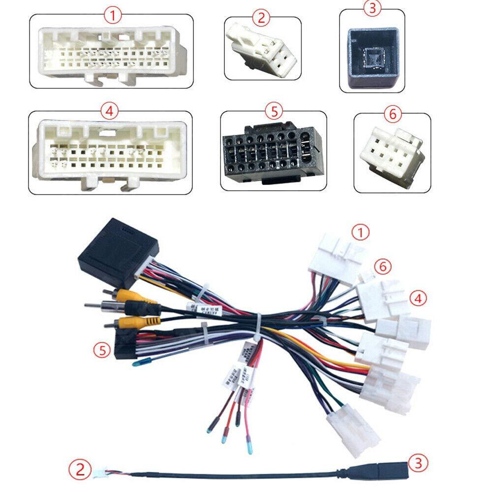 Strpump Strpump 16pin Car Stereo Radio Power Harness Cable Wire Adapter Compatible for Toyota Camry RAV4 Corolla Tacoma Hilux Highlander Yaris Reiz Support OEM Camera USB Non JBL