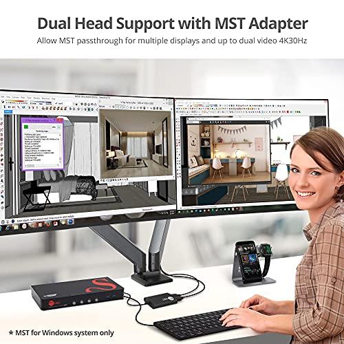 SIIG SIIG 4K DisplayPort 4-Port KVM Switch with Audio and Microphone, DP 1.2 4K60, USB 3.0 x4, USB 2.0 x2, Cables Included, Hotkey Control, TAA Compliant, ESD Protection, Metal housing (CE-DP0G11-S1)