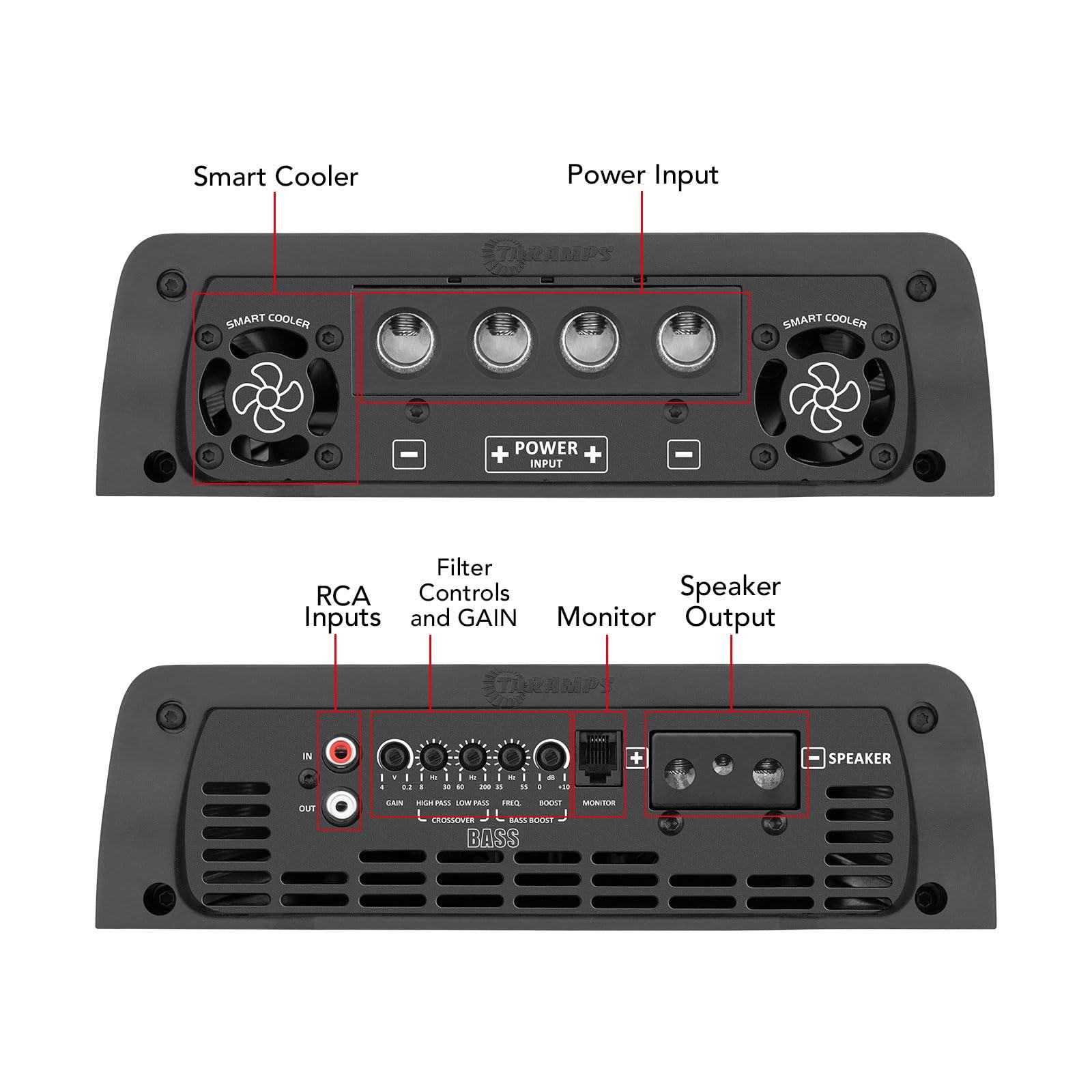 Taramp's Taramps Smart 5 Bass Amplifier 0.5 to 2 Ohms 5000 Watts RMS, Multi Impedance, 1 Channel, High Power Class D, Monoblock, Great for Subwoofers, Smart 5k