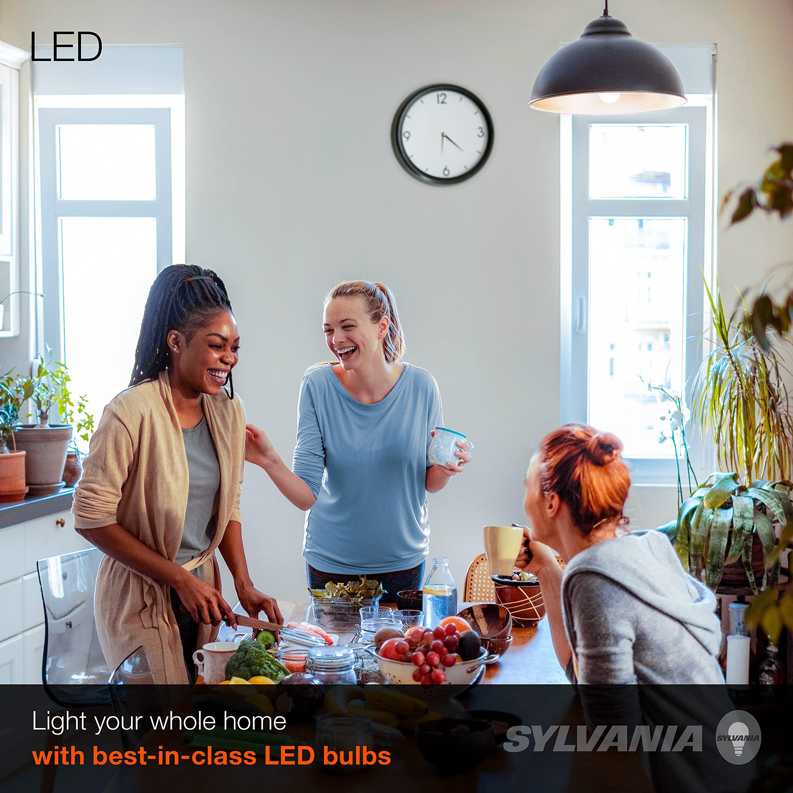 LEDVANCE SYLVANIA LED A19 Light Bulb, 60W Equivalent, Efficient 8.5W, Frosted, 5000K, Daylight - (79284), 4 Count (Pack of 1)