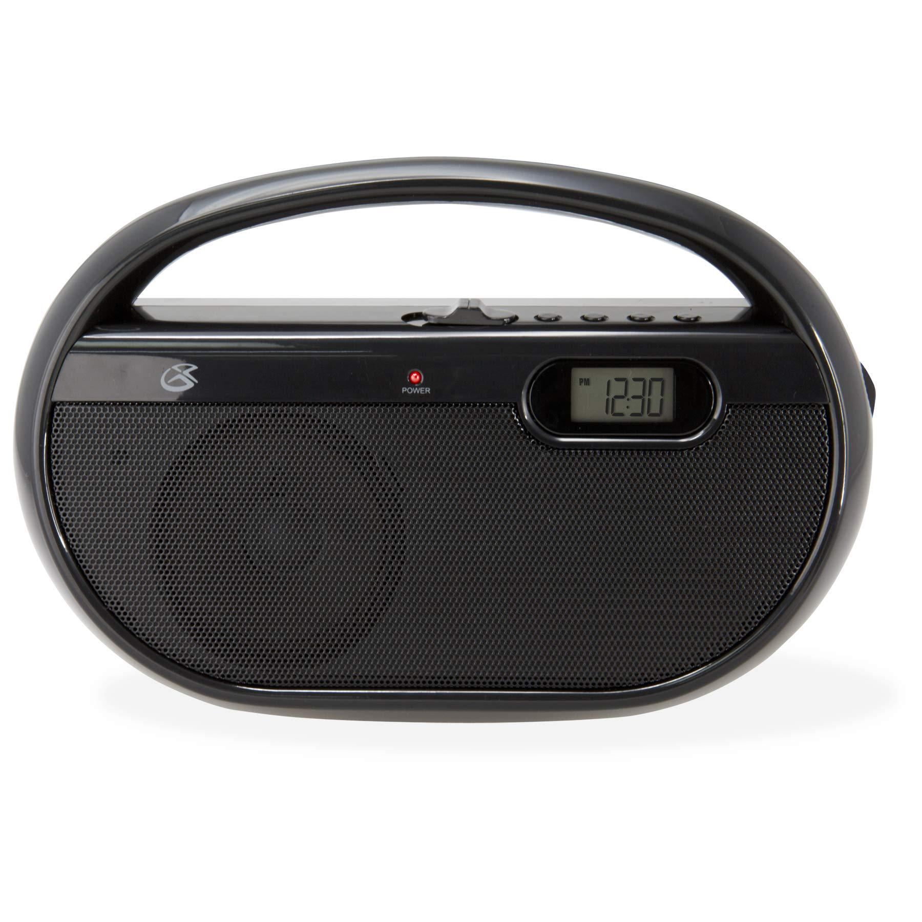 GPX GPX Portable CD Boombox with AM/FM Radio (Red/Black) and Portable AM/FM Radio with Digital Clock (Black)