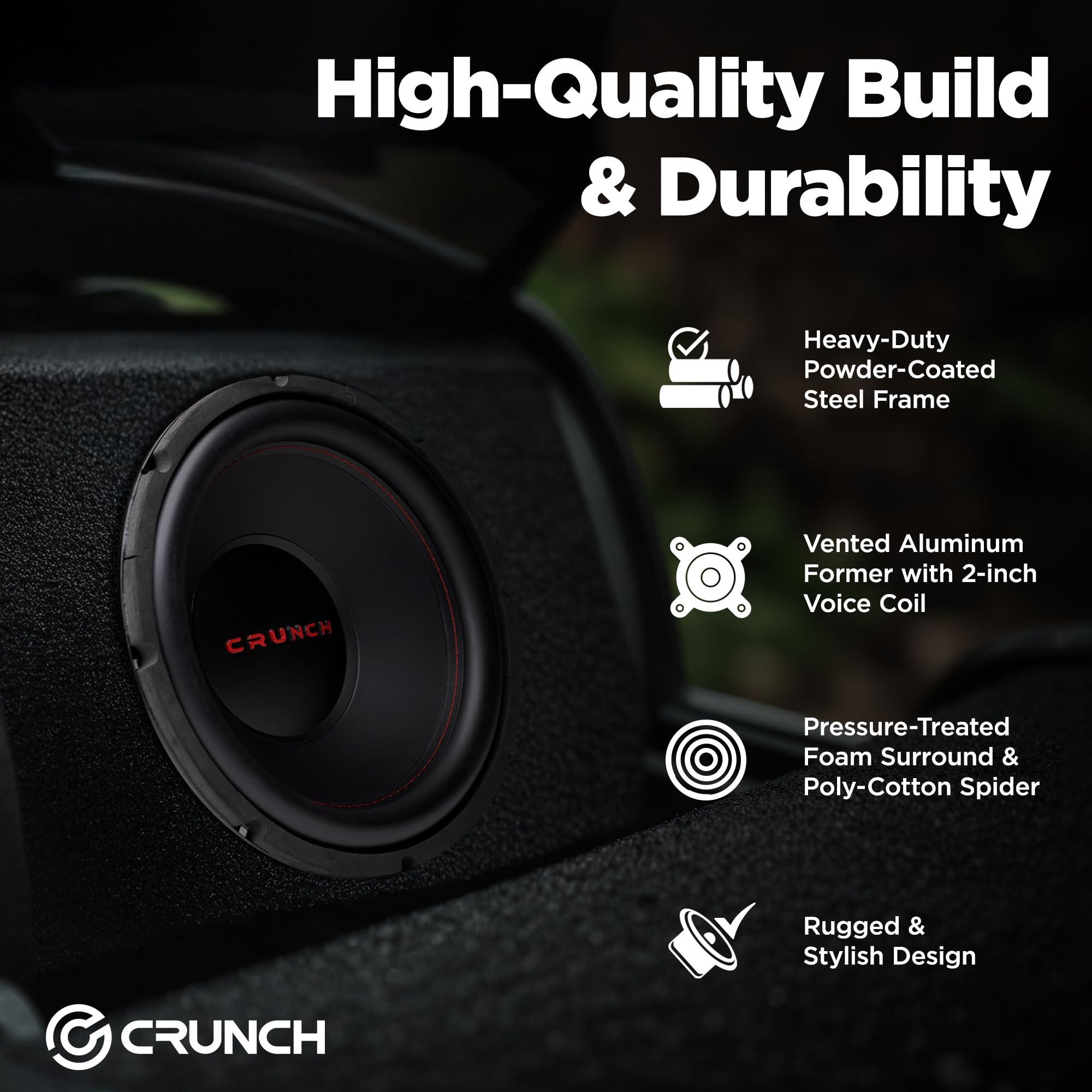 Crunch Crunch CRW12D4 CRW Series 12-Inch 800-Watt Dual-Voice-Coil Dual-4-Ohm Subwoofer