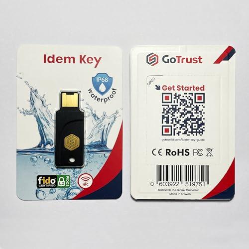 GoTrustID GoTrust Idem Key  A, IP68 Waterproof, Multi-Protocol Two-Factor Authentication Security Key, USB-A/NFC, FIDO L2 Certified - Safeguard Your Online Accounts