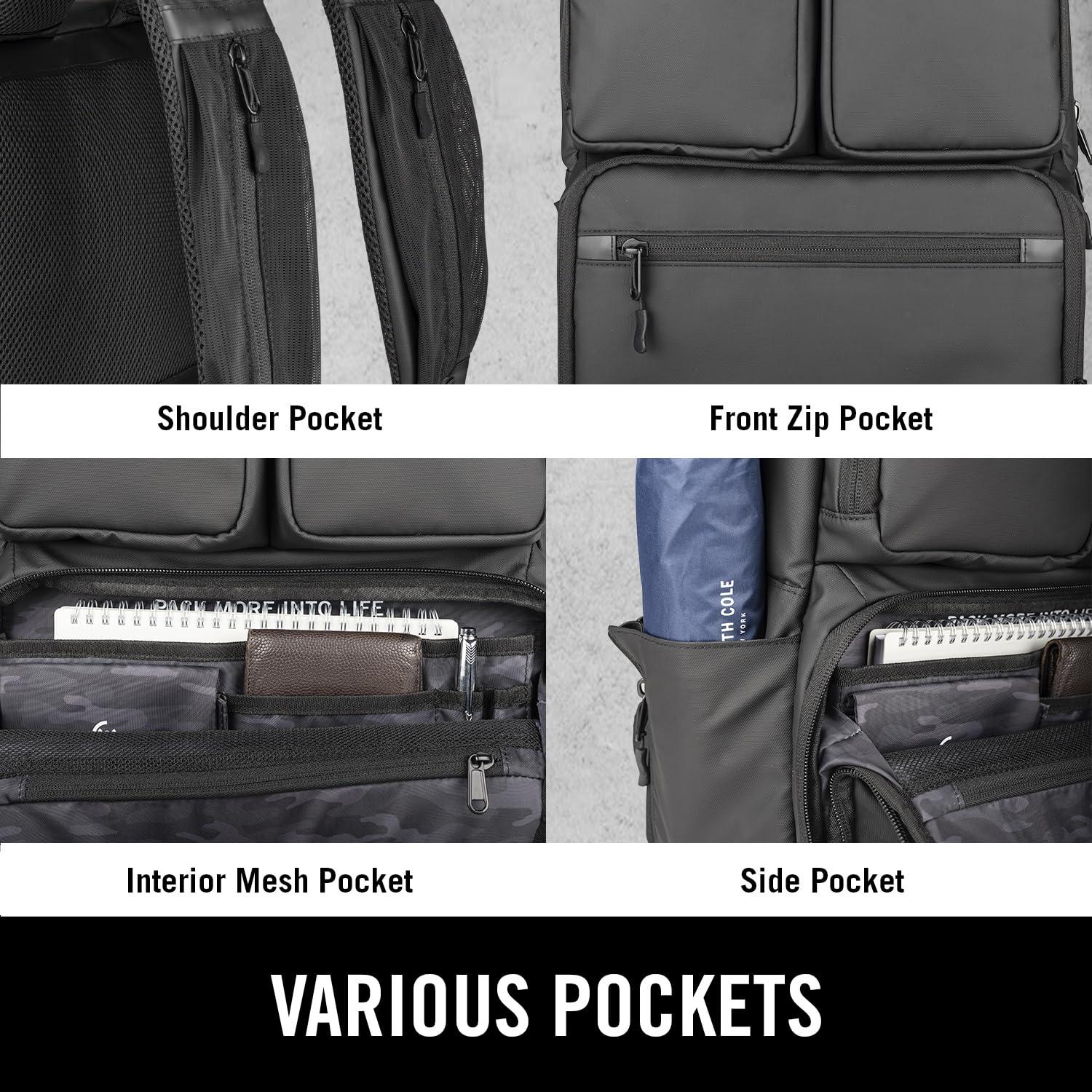 Kenneth Cole REACTION Kenneth Cole REACTION Ryder 17-Inch Coated Polyester Travel, Black, Laptop Backpack