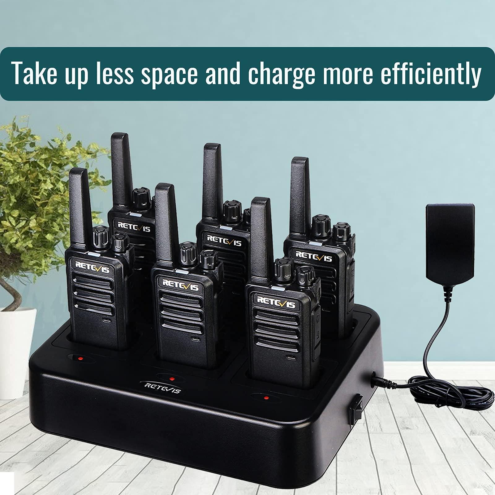 Retevis Retevis RT68 Walkie Talkies with Earpieces(6 Pack) with Walkie Talkies Earpiece(10 Pack), Portable FRS Two-Way Radios Rechargeable, with 6 Way Multi Unit Charger