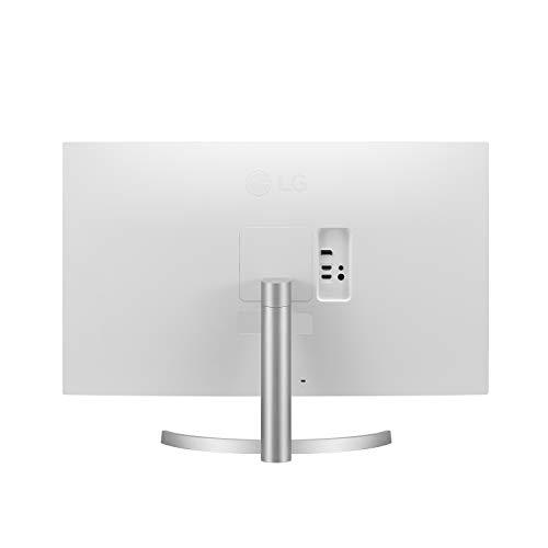 LG LG 32UN500-W Monitor 32\" UltraFine (3840 x 2160) Display, AMD FreeSync, DCI-P3 90% Color Gamut, HDR10, Built-in Speakers, 3-Side Virtually Borderless Design - Silver/White