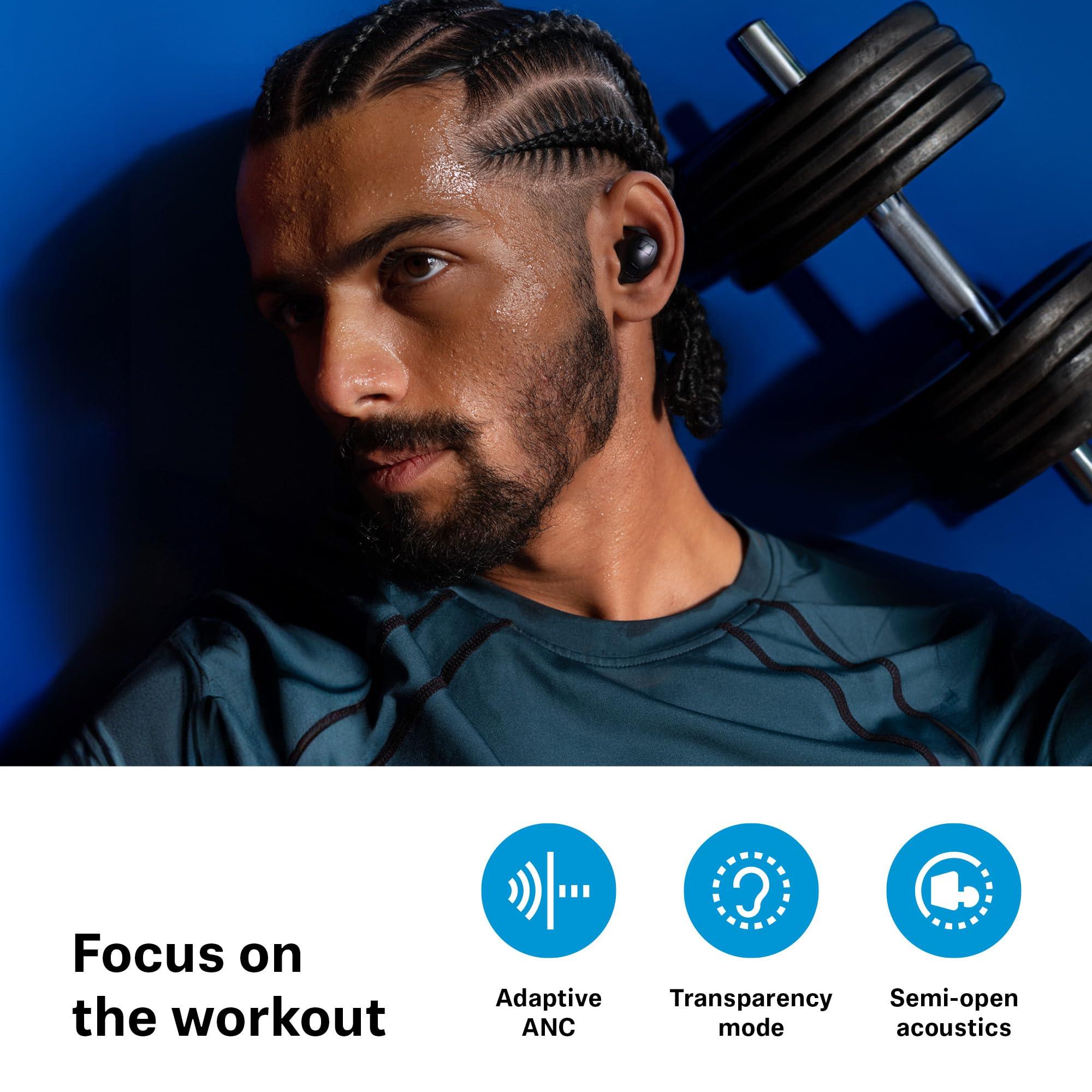 Sennheiser Sennheiser Momentum Sport Earbuds with Sport Sound Tuning and Adaptive ANC, Secure Fit, 24-Hour Battery Life, Fitness Tracker for Body Performance Data, Black