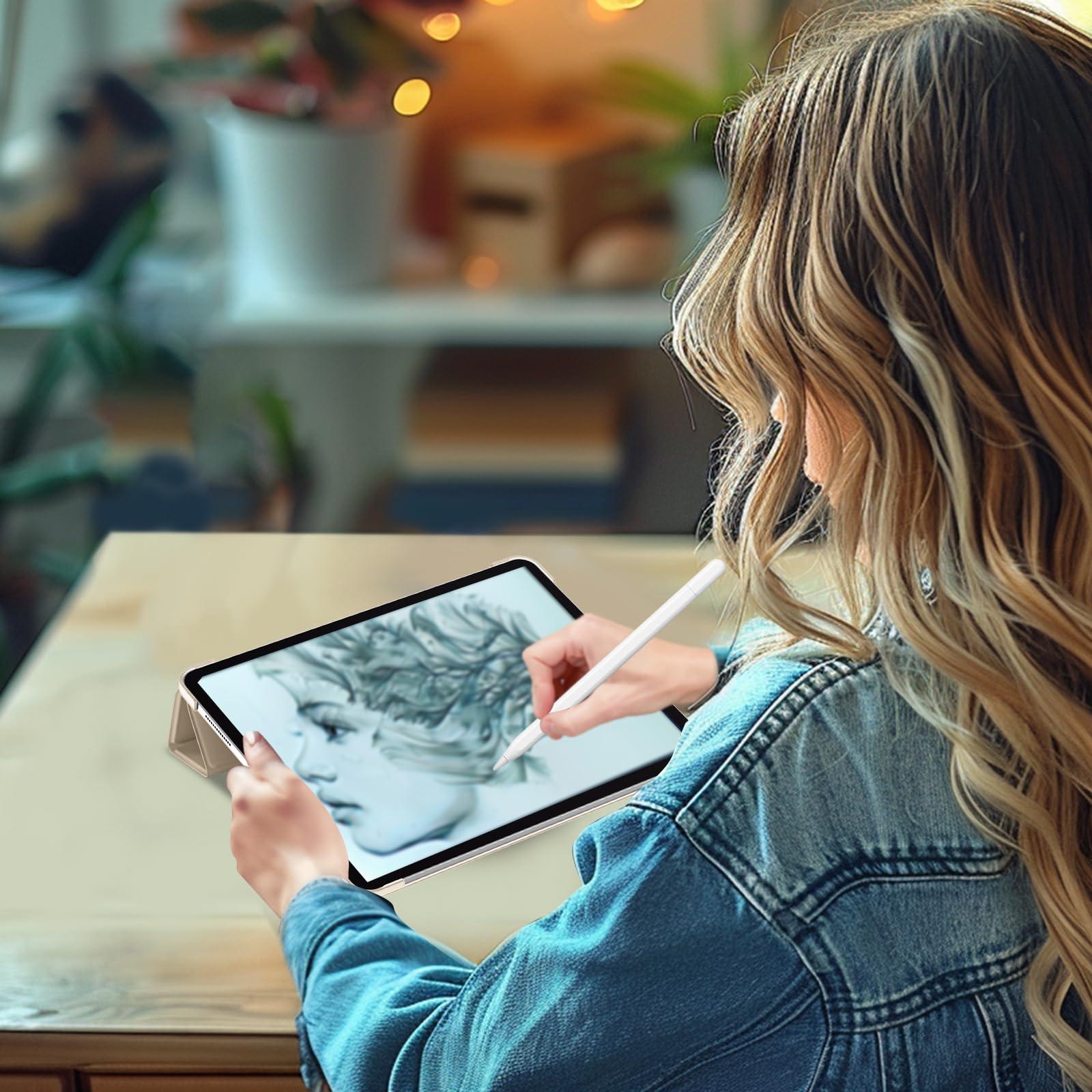 ProCase ProCase for iPad Air 13 Inch Case 2025 M3/2024 M2, Slim Smart Cover iPad 13 Air M3 M2 Case with Translucent Hard Shell Back, Supports Touch ID, Auto Wake/Sleep -Starlight