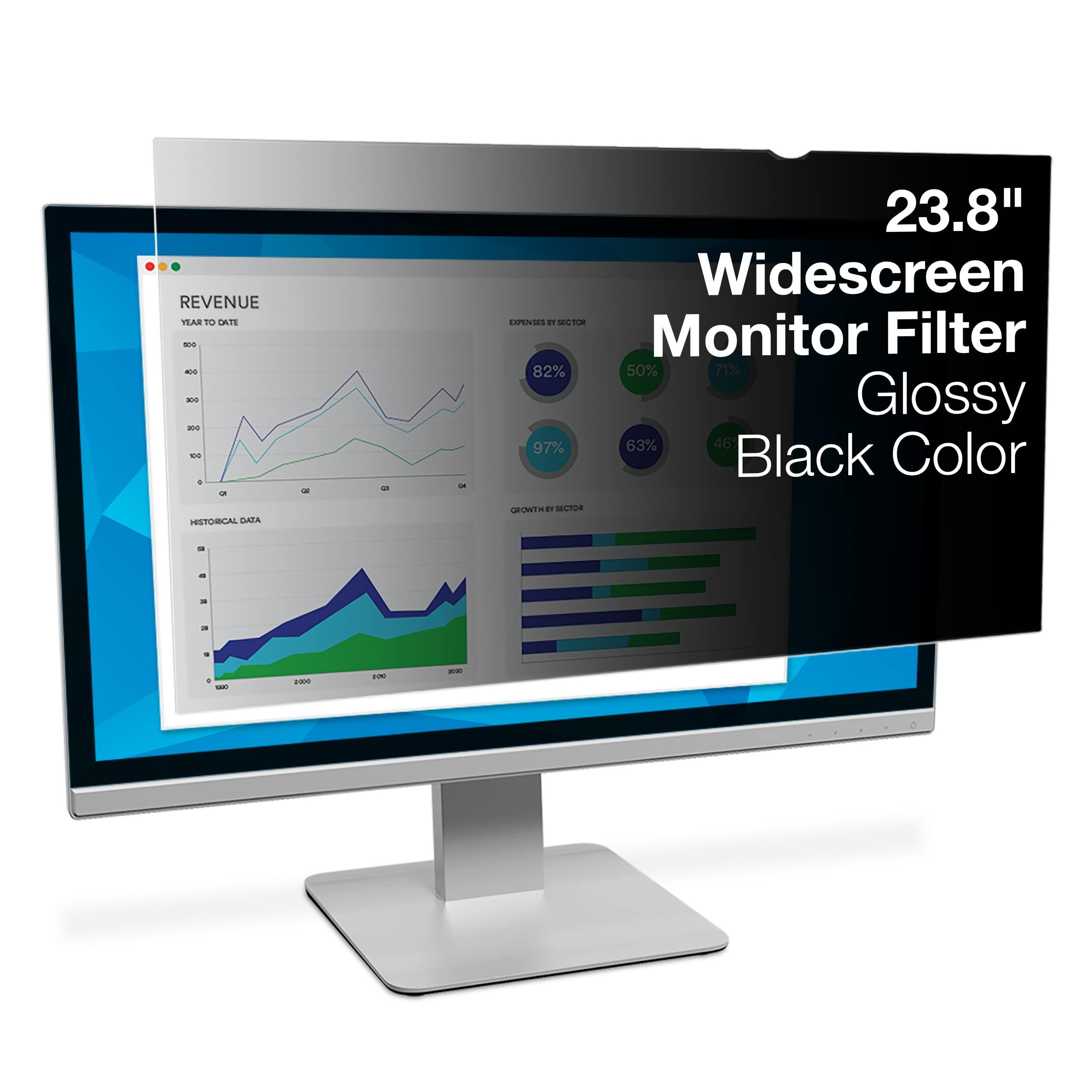 3M Privacy Filters 3M Privacy Filters for 24 Inch and 23.8 Inch Widescreen Monitors, Reversible Glossy/Matte, Blue Light Reduction