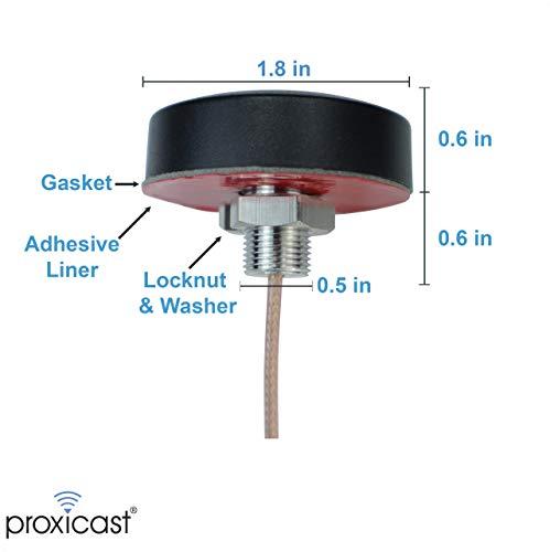 Proxicast Proxicast Ultra Low-Profile Indoor/Outdoor WiFi Antenna - Triple Band 2.4/5.8/6 GHz - Fixed Through-Hole Screw Mount Bluetooth | ZigBee | WiFi Puck - 6.7 ft Coax Lead w/RP-SMA (ANT-130-005)