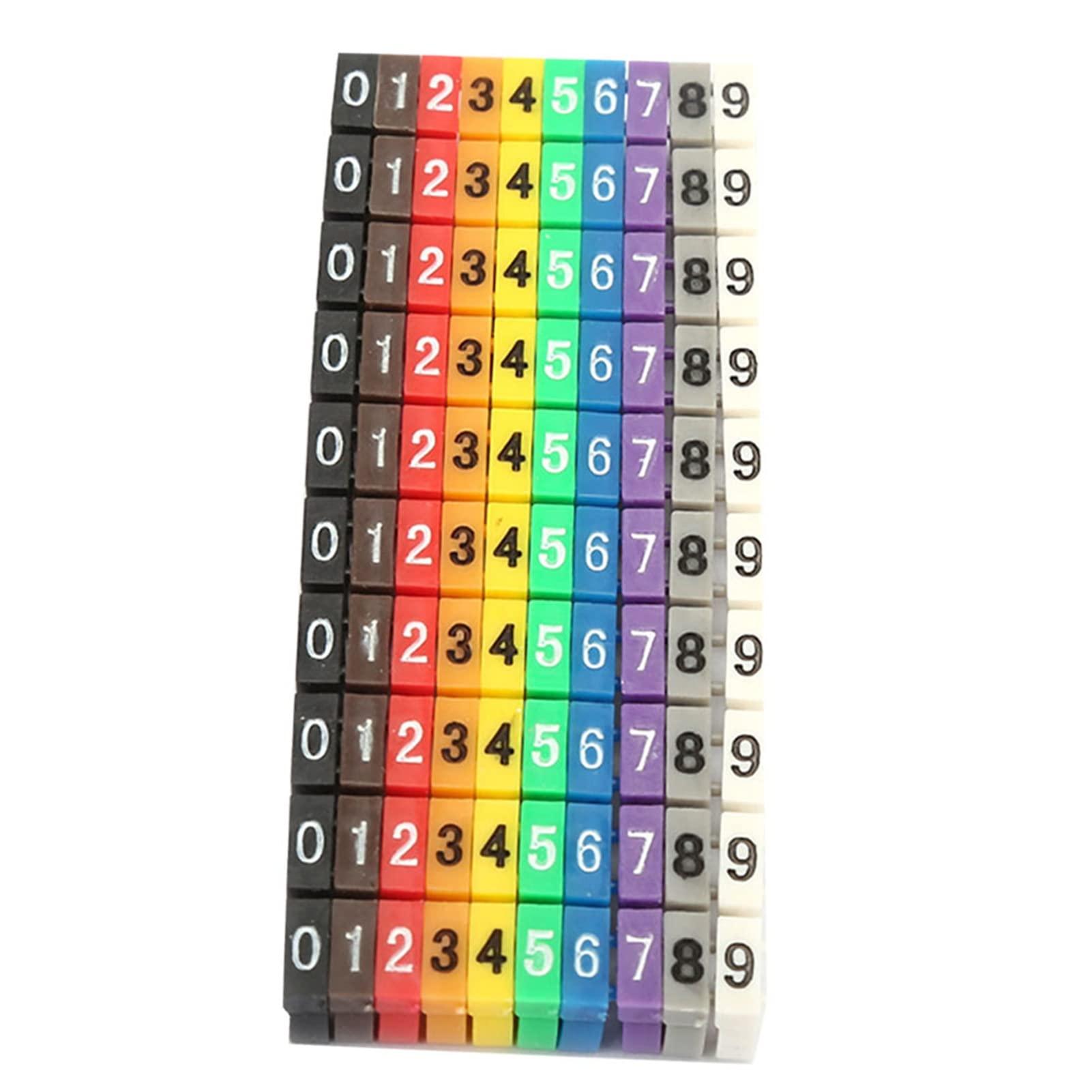 Hyuduo Digital Number Tube Wire Number Label Tube Cable Marker Colorful(100PCS KCM-4MM 4mm), Microcomputer Protection Device