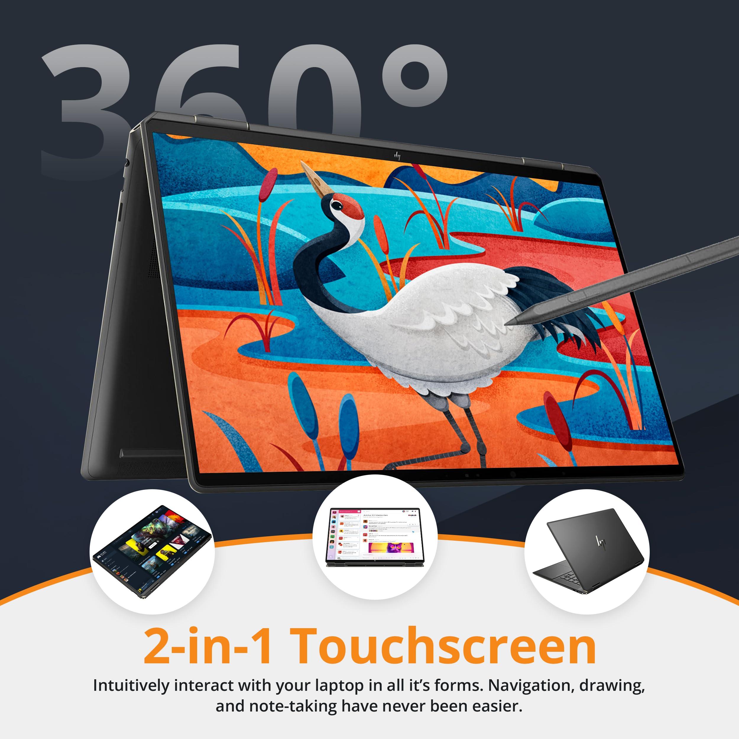 HP HP Spectre x360 16" 3K+ 2-in-1 Touch Laptop, Intel i7-13700H, 16GB RAM, 2.16TB Storage(2TB SSD+160GB Docking Station Set), Backit Keyboard, Fingerprint Reader, Stylus Pen & Sleeve, Win 11, Black