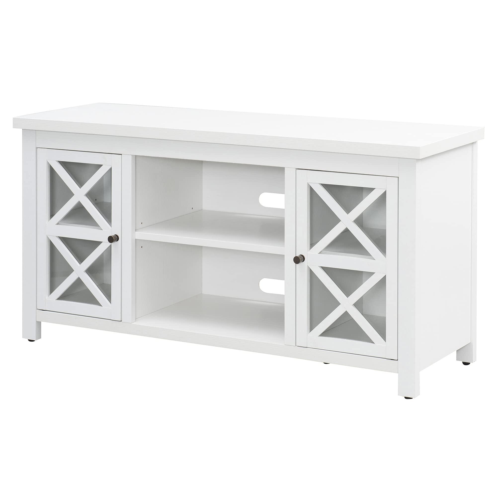 Henn&Hart Henn&Hart Rectangular TV Stand for TV's up to 55" in White, TV Stands for the Living Room