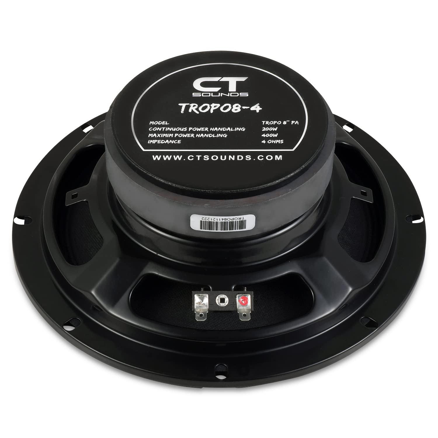 CT Sounds CT Sounds TROPO8-4 8 Shallow Mount Midrange Speaker, 200 Watts RMS, Each