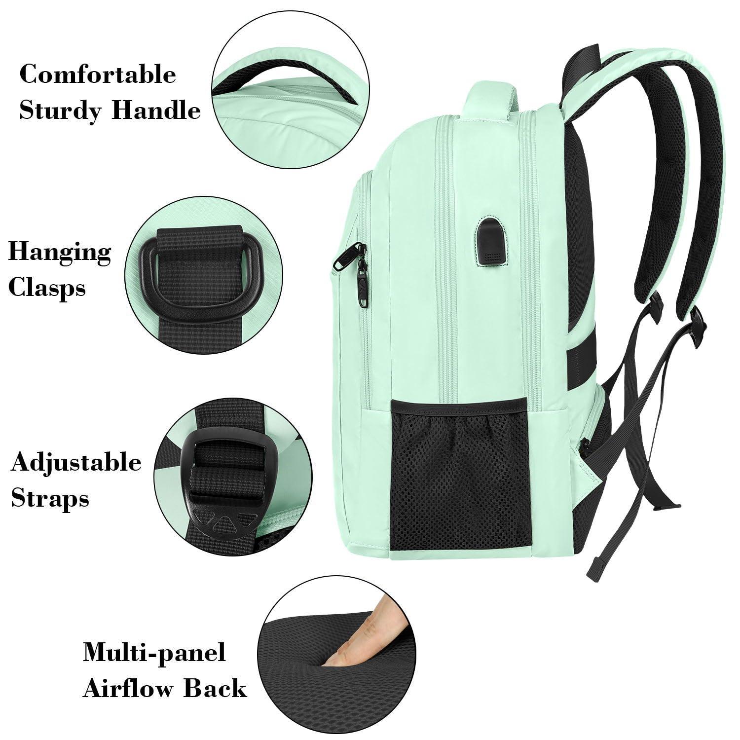 MATEIN MATEIN 15.6-Inch Laptop Backpack with USB Charging Port, Slim Lightweight Water Resistant Travel Backpack for Women