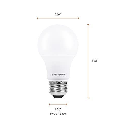 LEDVANCE SYLVANIA LED Light Bulb, 40W Equivalent A19, Efficient 6W, Medium Base, Frosted Finish, 450 Lumens, Soft White - 2 Pack (74077)