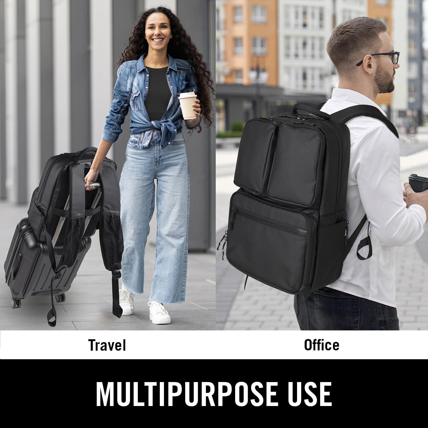 Kenneth Cole REACTION Kenneth Cole REACTION Ryder 17-Inch Coated Polyester Travel, Black, Laptop Backpack