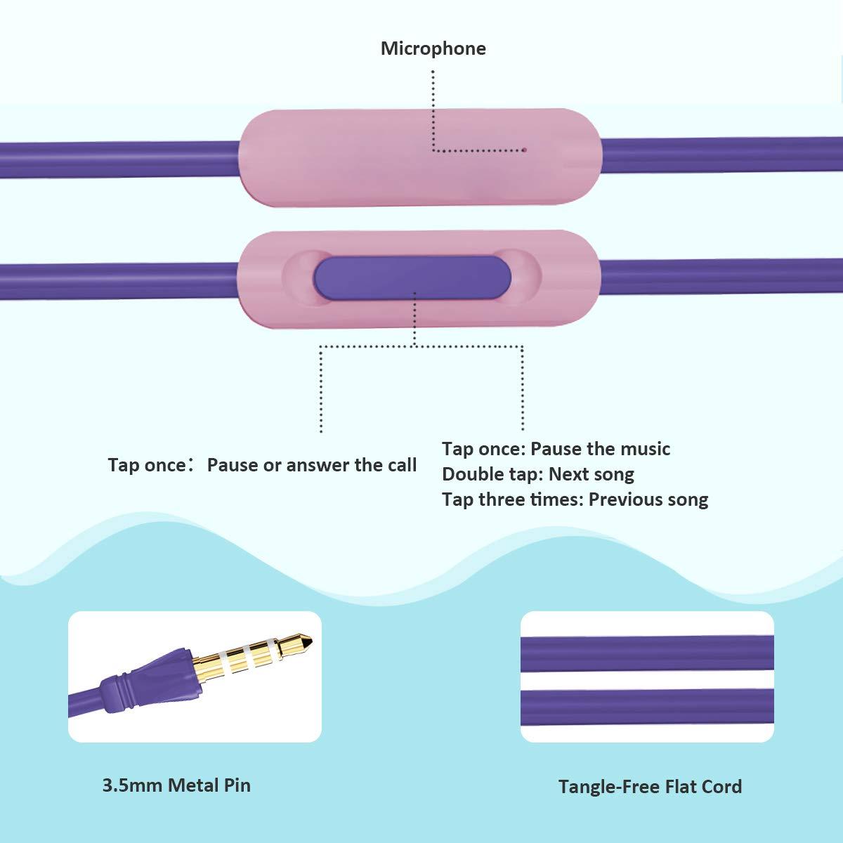 QearFun QearFun Donut Earbuds for Kids, Cute Earbud & in-ear Headphones Wired Gift for School Girls and Boys with Microphone and Lovely Earphones Storage Case