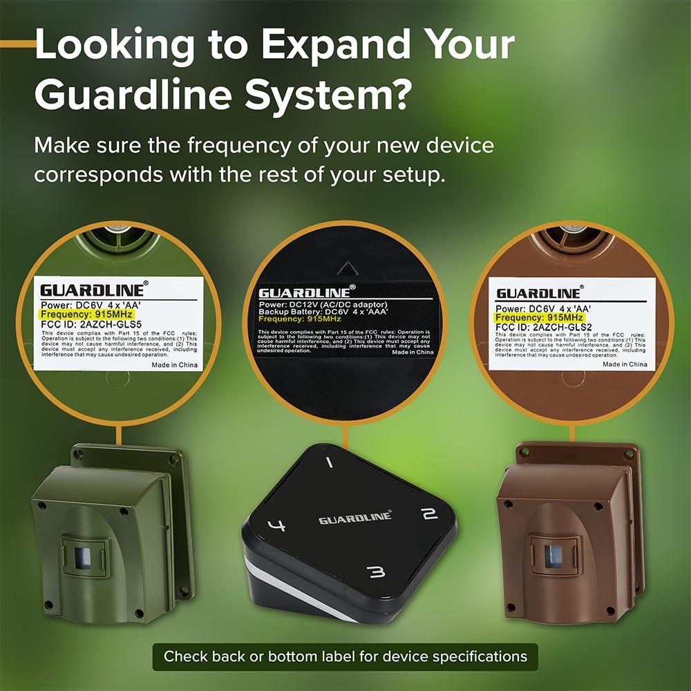 Guardline Guardline 500 Foot Range Wireless Driveway Alarm [1 Motion Detector Alarm Sensor & 1 Receiver] Weatherproof Outdoor Security Alert System for Home & Property