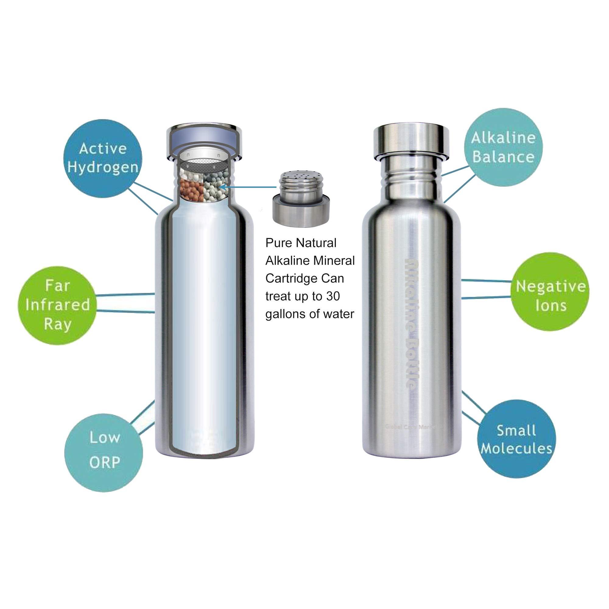 Global Care Market Global Care Market New Alkaline Water Bottle | Big Nano Energy Water Flask Stainless Steel Water Filter Bottle to Naturally Enhance Drinking Water