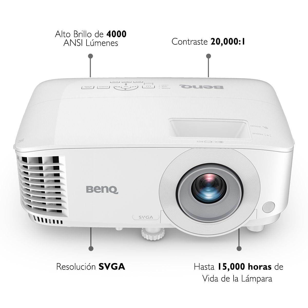 BenQ BenQ MS560 Business Projector, 4000 Lumens, DLP, SVGA, 2 HDMI, VGA, Auto Keystone Correction Glass Lens for Image Accuracy, SmartEco 70% Less Energy Consumption, Conference Room, Meeting, Classroom