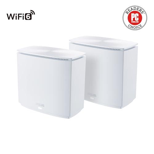 ASUS ASUS ZenWiFi AX Hybrid(XC5) AX3000 + MoCA 2.5 Mesh WiFi 6 System (2pk) - Whole Home Coverage up to 3,500 Sq.Ft. & 4+ Rooms for Thick Walls, AiMesh, Lifetime Security, Easy Setup