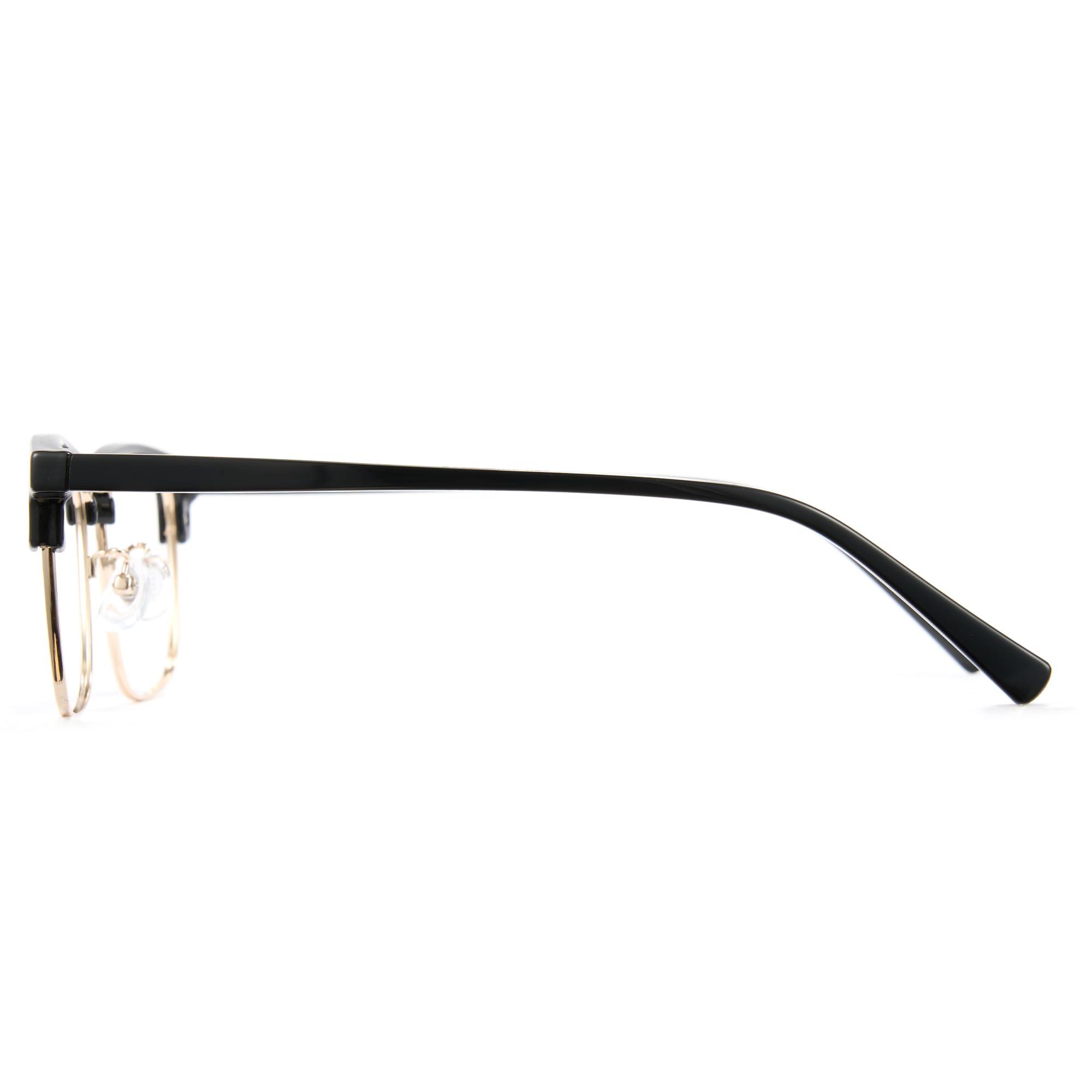 Cyxus Cyxus Men Blue Light Blocking Glasses Half Rimless Computer Gaming Glasses Square Fashion Glasses for Men 8216 Black Gold