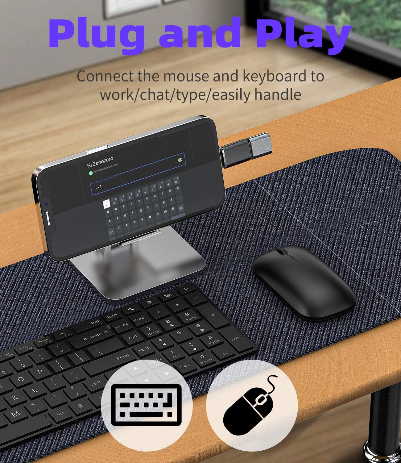 HOYULLI iPhone OTG Adapter Lightning Male to USB Female Dongle(2Pack) for 14 13 12 11 Pro Max Xr X Xs Se 7 8Plus for iPad Air Camera Card Reader USB Flash Drive U Disk Mouse Keyboard Hub MIDI Piano Converter