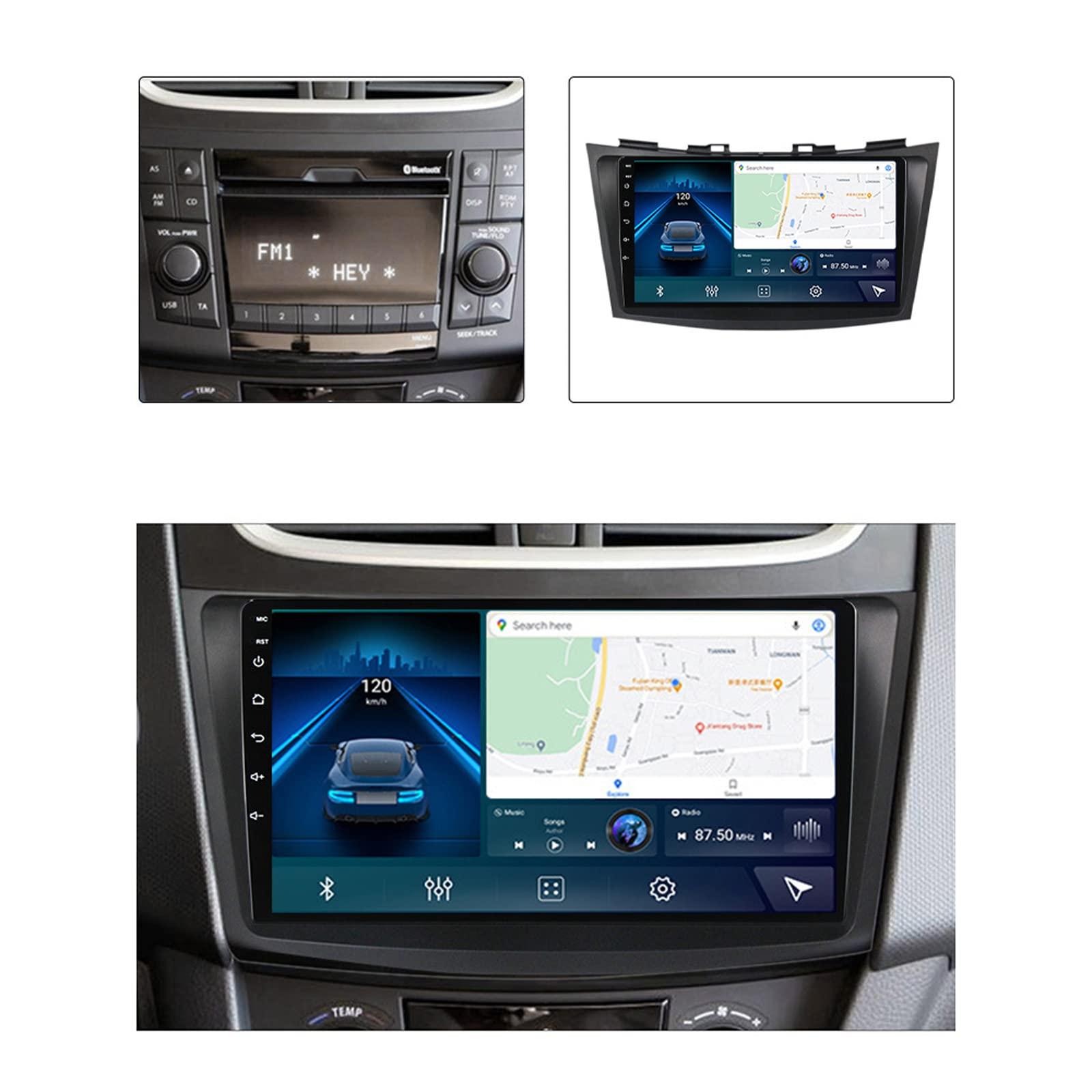 SX-ZZJ 9 Inch Android 11 Car Stereo for Suzuki Swift 2003-2021 Car Radio Multimedia Navigation Player Built-in Carplay Android Auto DSP with Backup Camera/SWC/4G/GPS,2011~2015,M200S 2G+32G