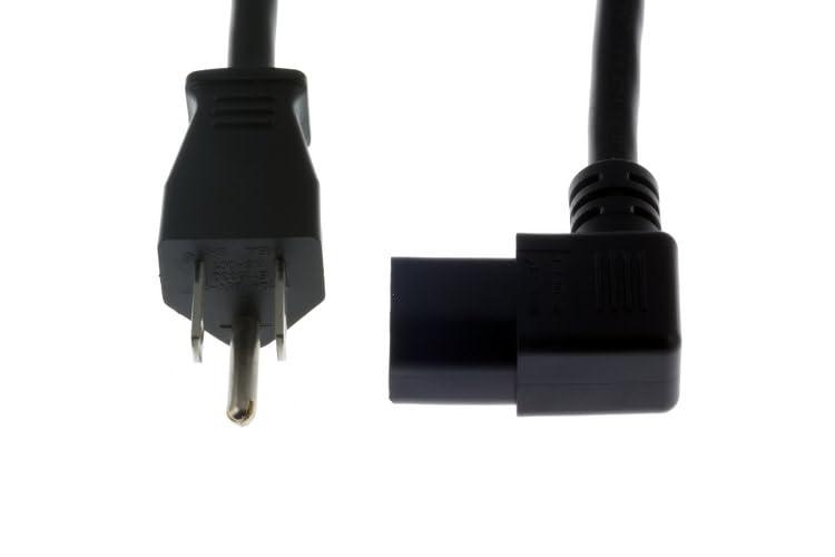 CablesAndKits CablesAndKits 10 ft Right Angle Power Cord for PC Computer Monitor Printer, 10A/125V, 18 AWG, 5-15P to C13, Right Angle Computer Power Cord (NEMA 5-15P to IEC-60320-C13) Black Lifetime Wty