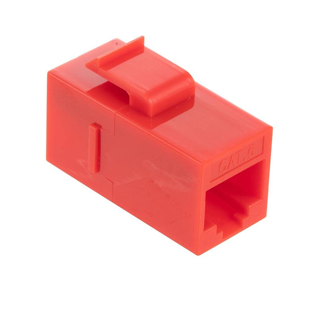 NavePoint NavePoint CAT6 UTP Inline Keystone Coupler, 15 Pack, Red