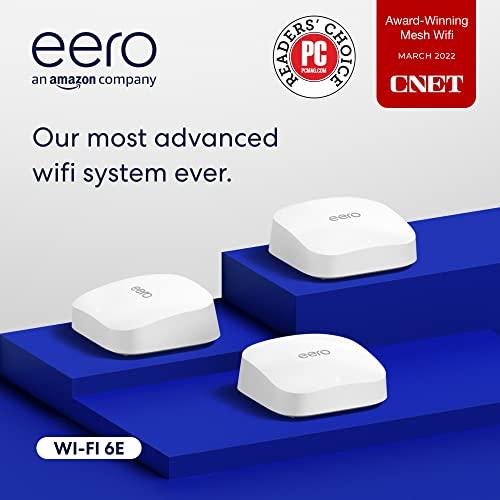 eero Certified Refurbished Amazon eero Pro 6E mesh wifi router (newest model) - Supports internet plans up to 2.5 Gbps, Coverage up to 6,000 sq. ft., Connect 100+ devices, 3-pack