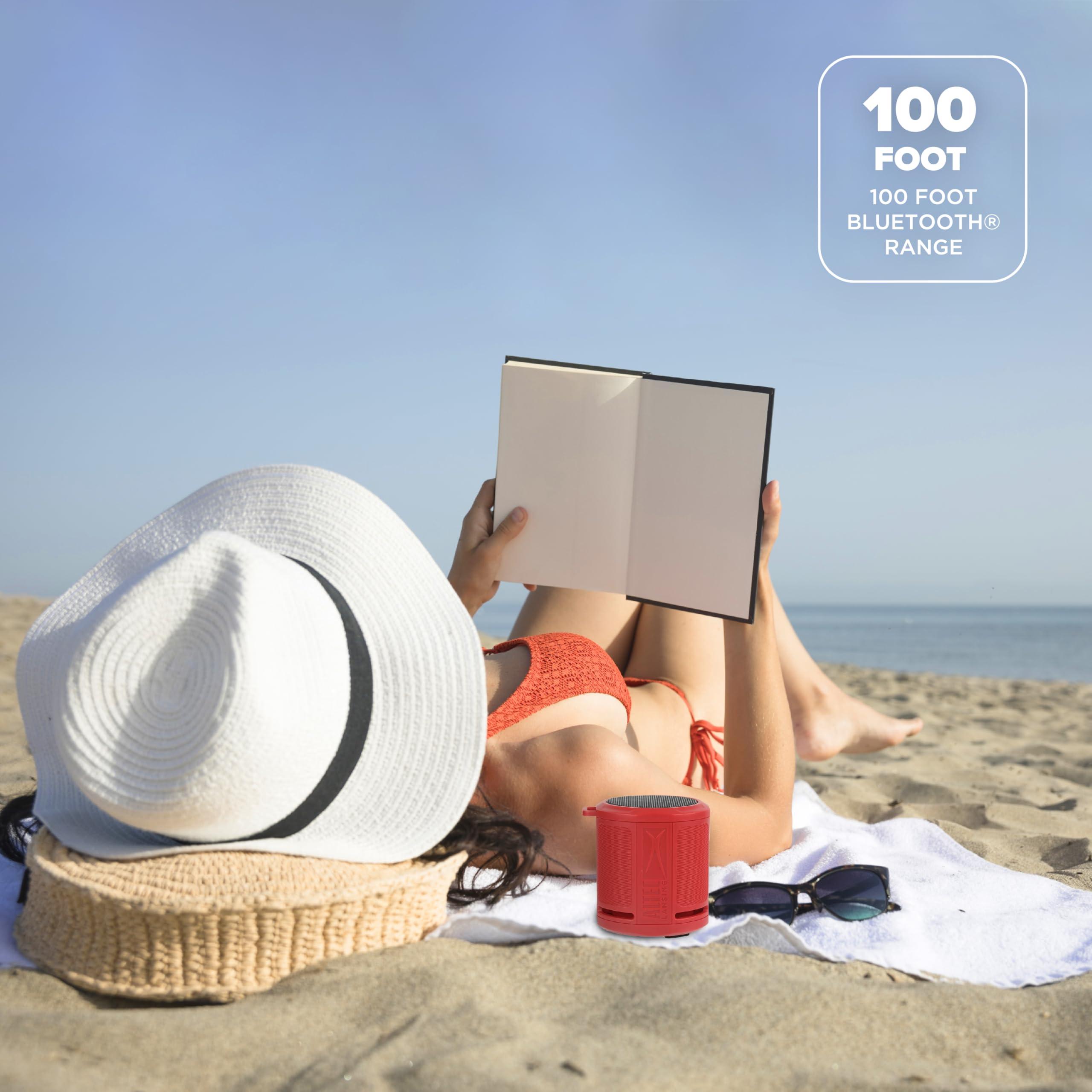 Altec Lansing Altec Lansing HydraMicro - Waterproof Bluetooth Speaker, Lightweight & Portable Speaker for Travel & Outdoor Use, Red