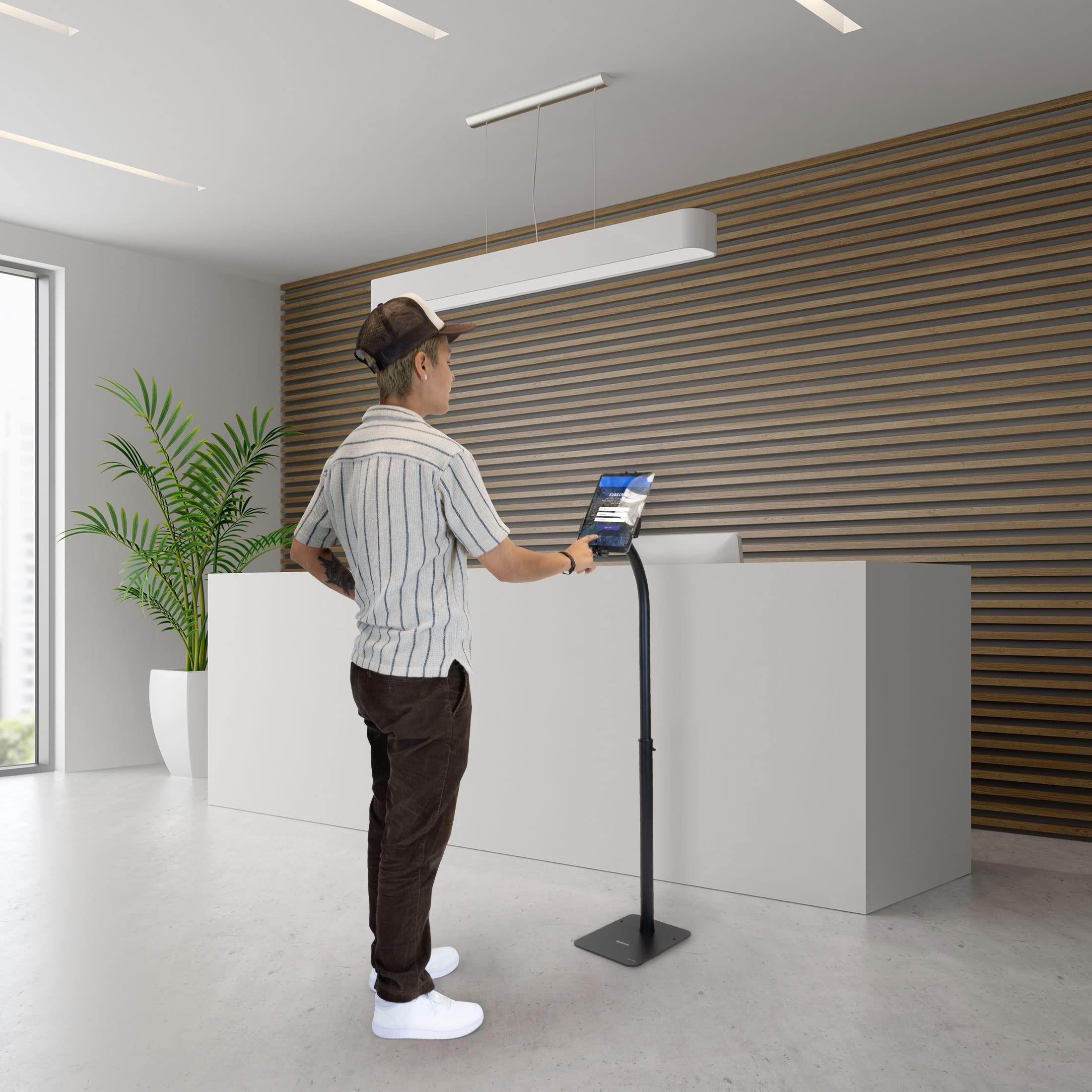 Mount-It! Mount-It! Universal Tablet Kiosk Stand, Anti-Theft Tablet Floor Stand with Lock for Business and Retail Use | Universal Fit for 7.9" to 11" iPad and Samsung Tablets, Height Adjustable, Black