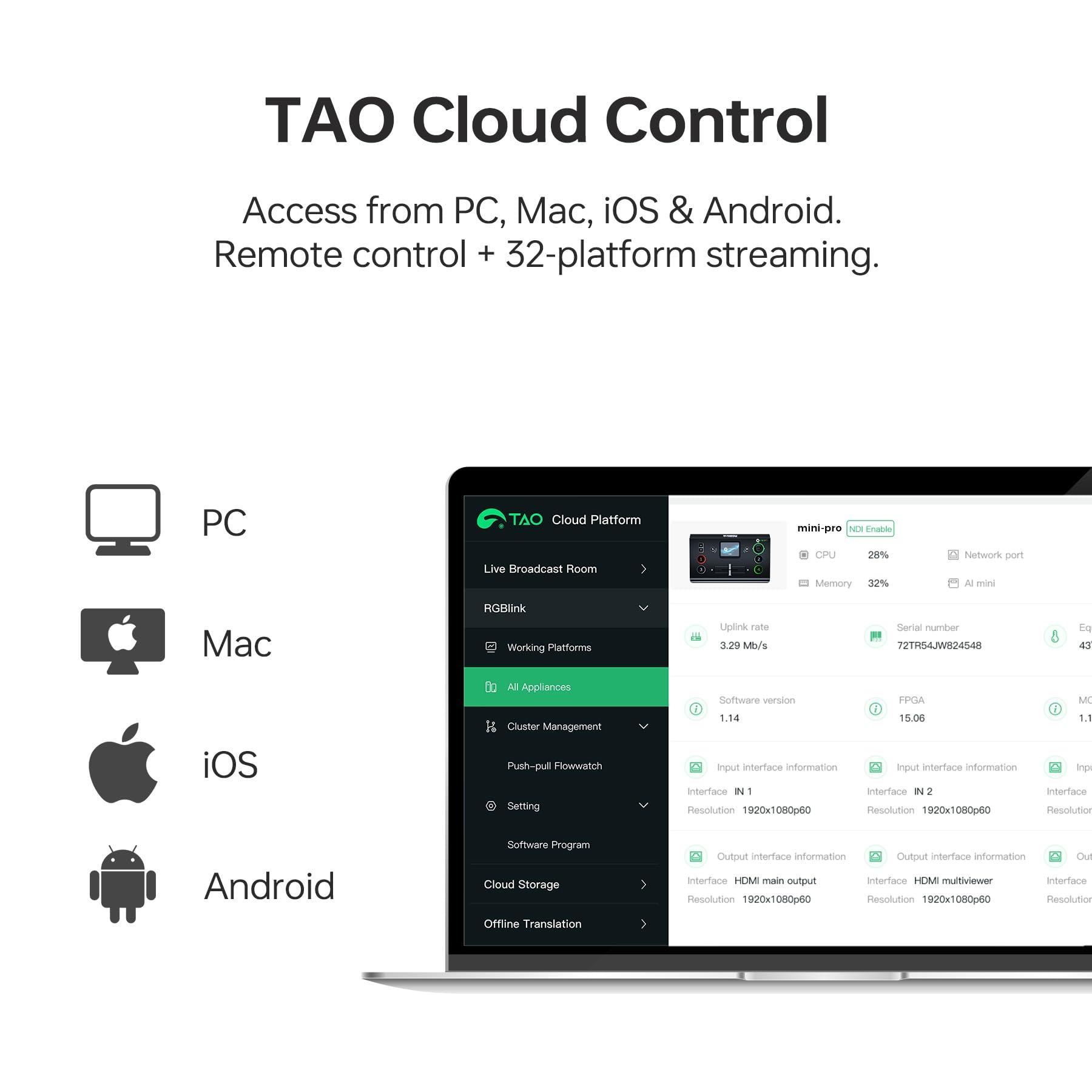 RGBlink RGBlink Mini-pro Multi Camera Video Mixer Switcher with On-Board Monitor 4K HDMI Live Streaming Switcher Chroma Key Logo Overlay USB3.0 Output for Church, Webinars, Weddings, Social Events