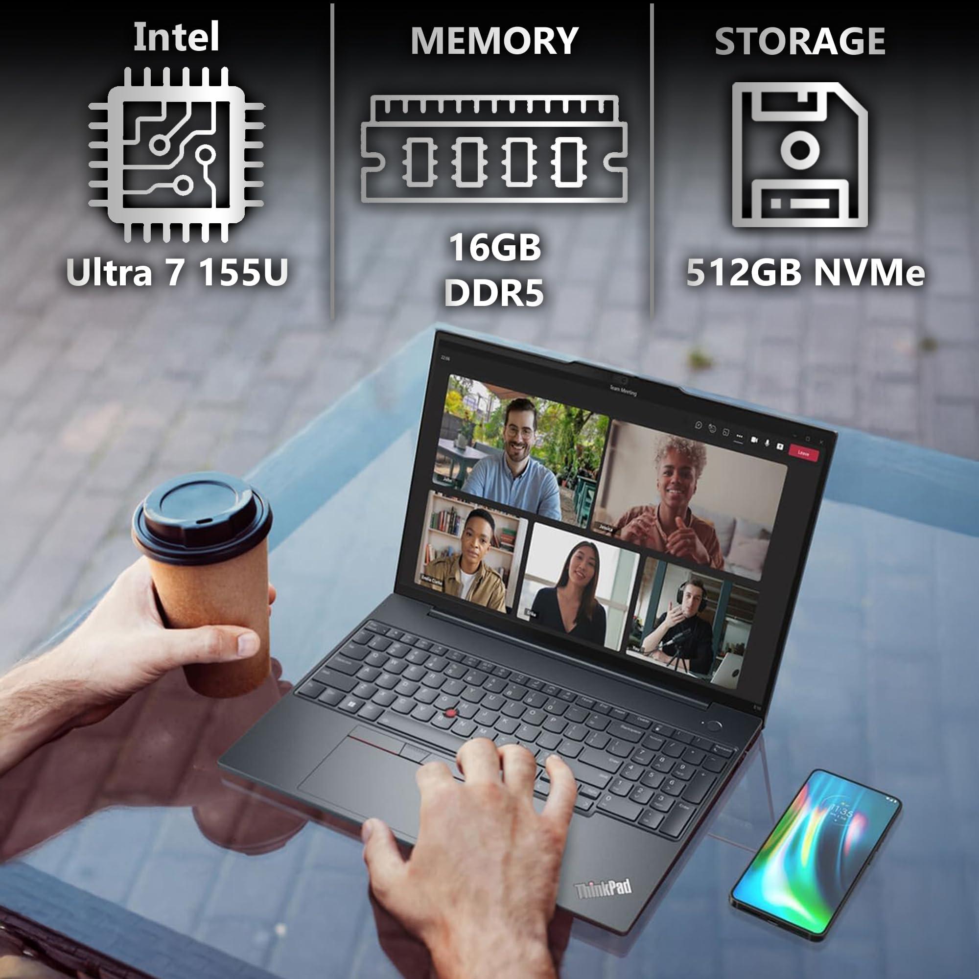 Lenovo Lenovo ThinkPad T16 Gen 2 Business Laptop 16 FHD+ Display, Intel 10 Core i7-1355U, 16GB DDR5, 512GB NVMe, HD Webcam, WiFi 6, BT, RJ-45, HDMI, Win 11 Pro, AI Copilot, Black w/USB Drive