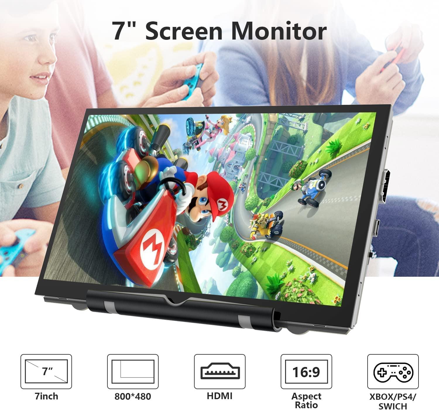 HAMTYSAN HAMTYSAN Raspberry Pi Screen 7 Inch HDMI Monitor 800x480 LCD Screen Display Mini Small Monitor for Raspberry Pi 4/3/2/Zero/B/B+ Win11/10/8/7 (Non-Touch), Driver Free