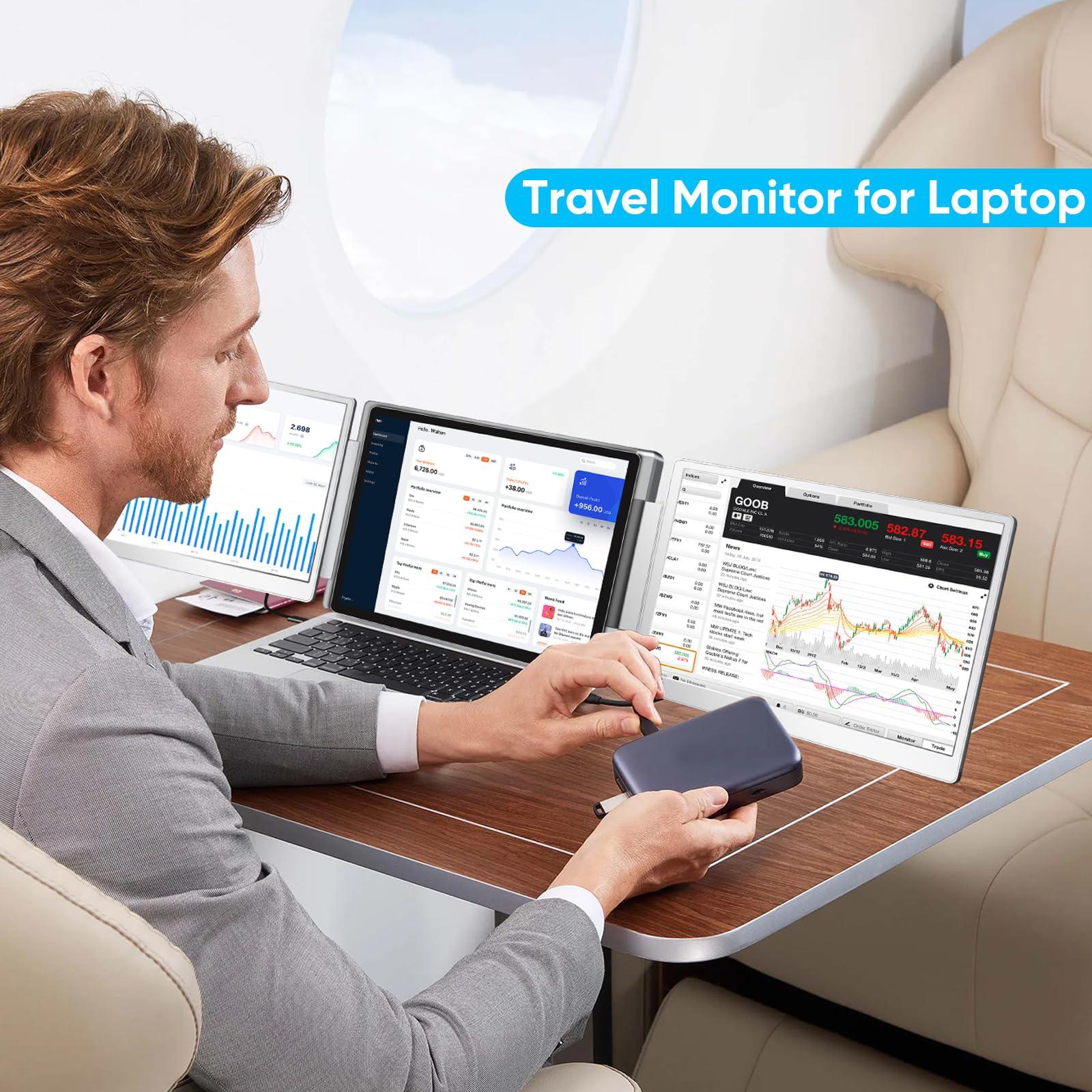 LXU Laptop Screen Extender, 15.6" FHD 1080P Laptop Monitor Extender, Dual/Triple Monitor Display, Portable Monitor for Laptops 12~18.5 Inch with HDMI, 360 Flip, Plug & Play for Windows/Mac//Switch/PS4