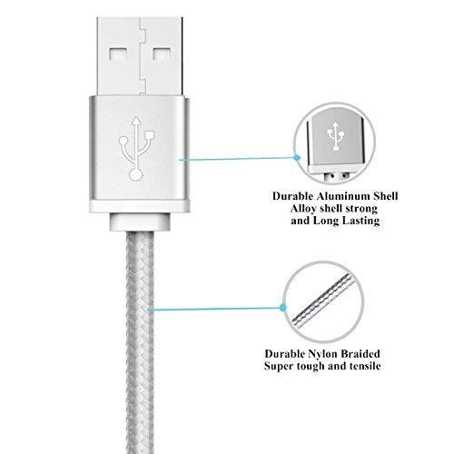 LAX Gadgets USB Type C Cable, LAX Gadgets 6 Ft (2M) Braided Cord with Reversible Connector for Google Pixel, Pixel XL, Apple Macbook, ChromeBook Pixel, Nexus 6P / 5X, LG G5, HTC 10 USB-C (6 Feet: Silver)