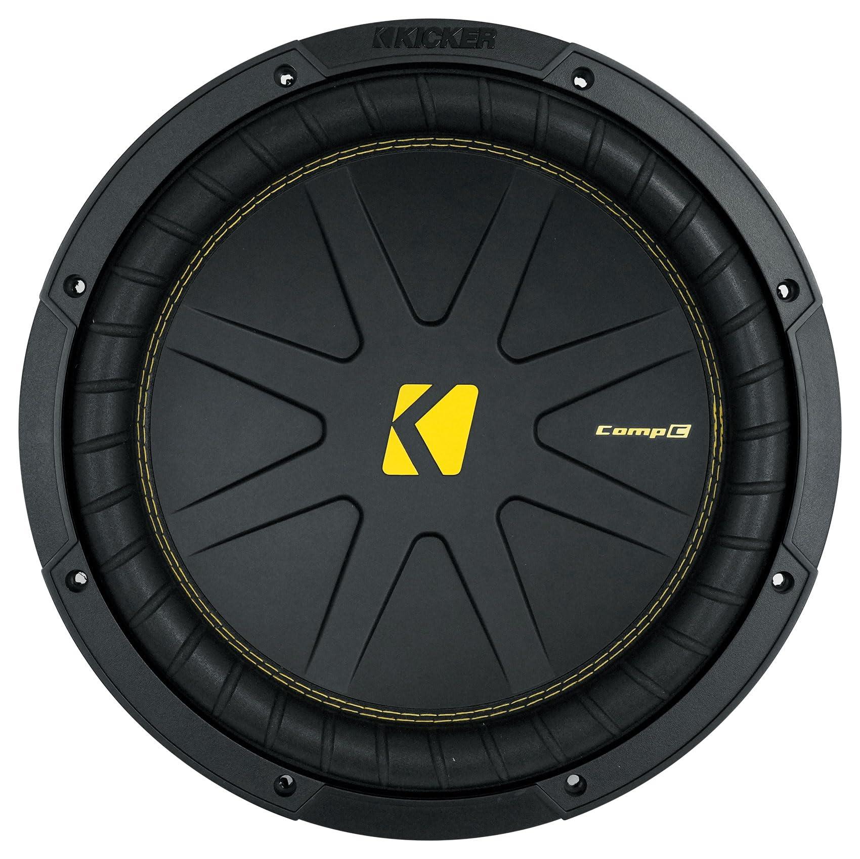 KICKER 2 Kicker 50CWCD124 CompC 12" DVC 4 ohm Subwoofers Bundle with Rockville Mono Amplifier+Amp Kit CWCD124 (4 Items)