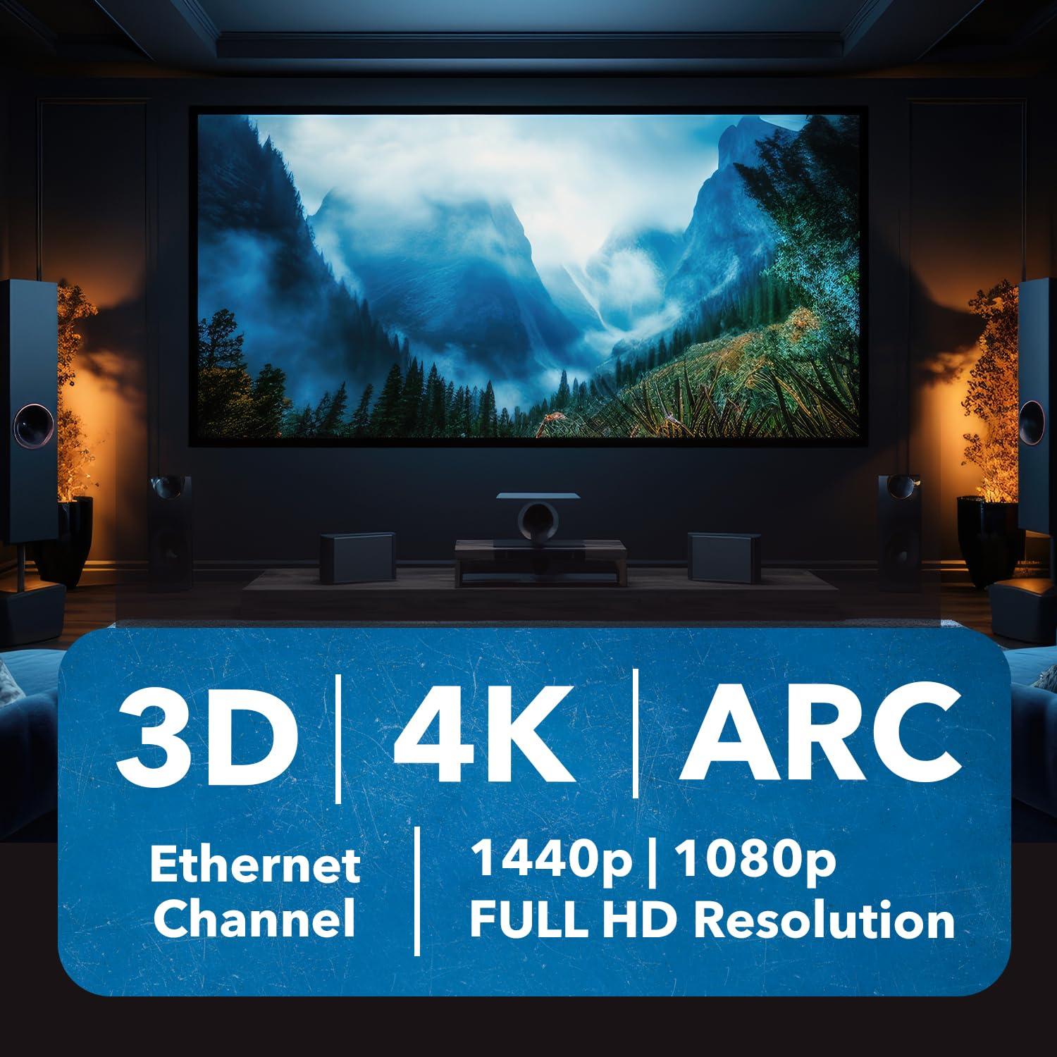 OREI OREI 4K HDMI Matrix Switch 4 X 2 Bundle with 6-Feet HDMI Cable 4K with Ethernet | IR Audio Extractor Arc EDID HDCP 2.- Remote Control