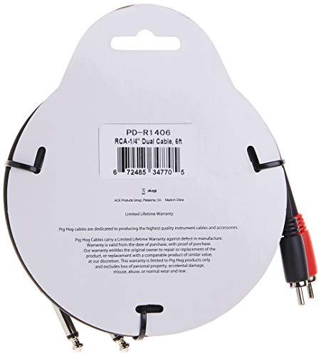 Pig Hog Pig Hog PD-R1406 Dual RCA (Male) to Dual 1/4" Mono (Male) Cable, 6 Feet
