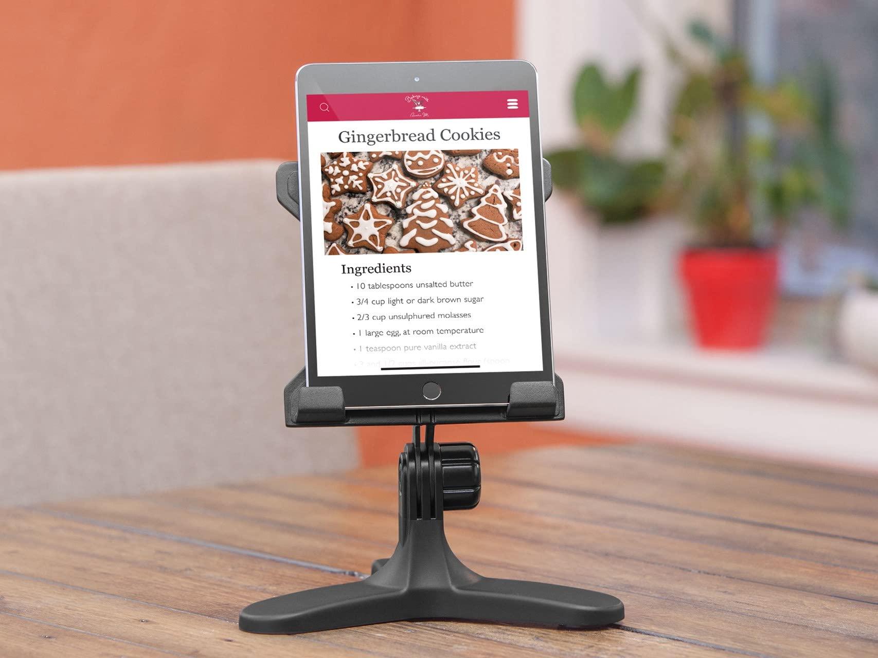 WeatherTech WeatherTech TabletHolder (Black/Red) with Red Billet Knobs - Tablet Holder for Desktop, Tabletop or Kitchen Counter Top Non Slip Multi Surface Holder