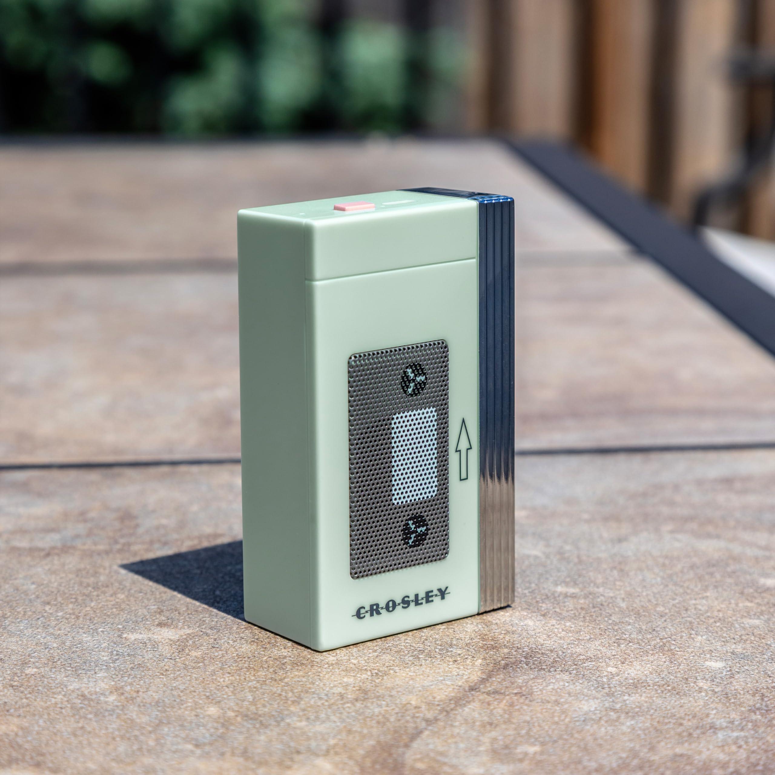 Crosley Crosley CR3047A-MT Mini Retro 80\'s Portable Bluetooth Speaker, Wireless with Microphone, Vintage, Mint