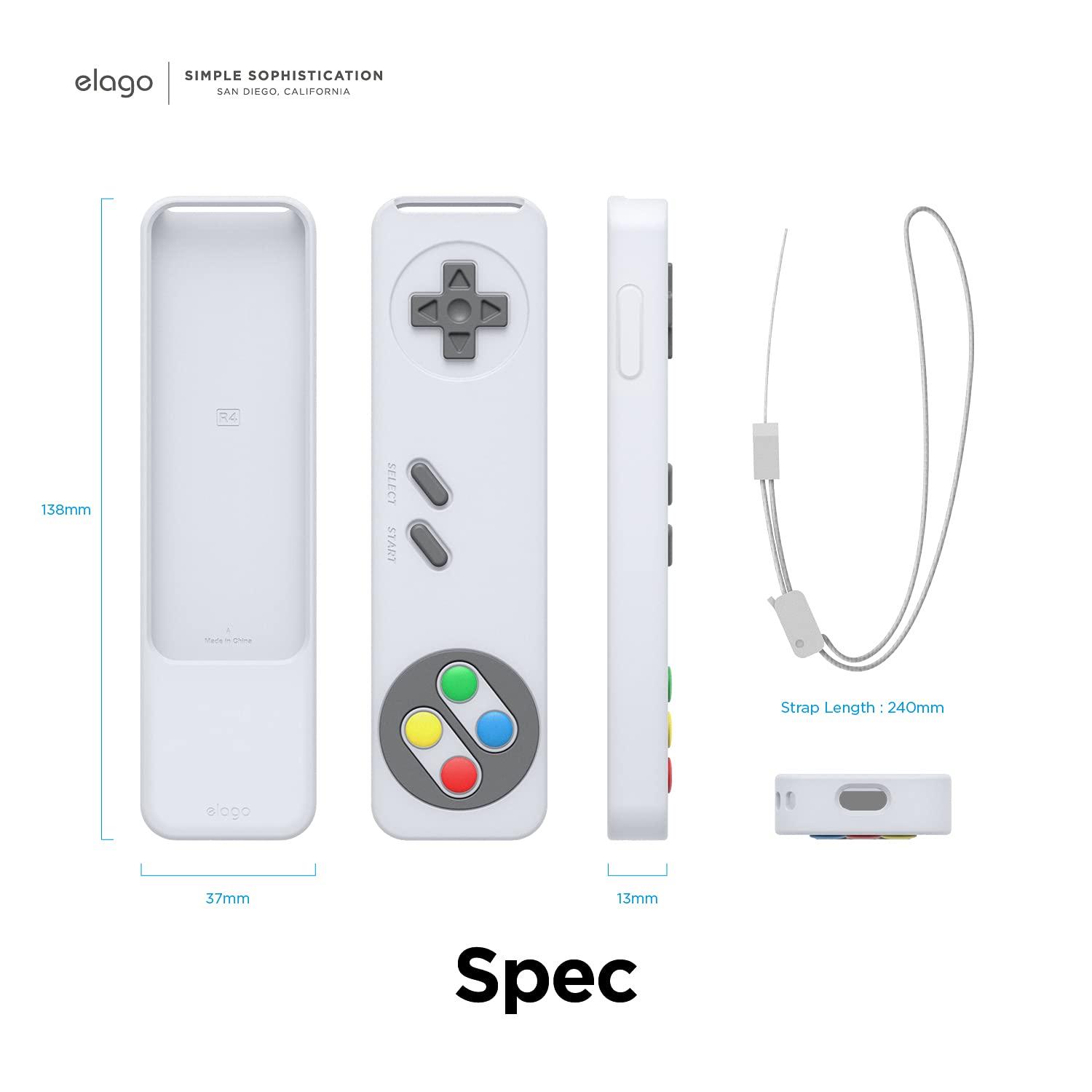 elago elago R4 Retro Case Compatible with 2022 Apple TV 4K Siri Remote 3rd Generation, Compatible with 2021 Apple TV Siri Remote 2nd Gen - Classic Controller Design [Non-Functional] (Nightglow Blue)